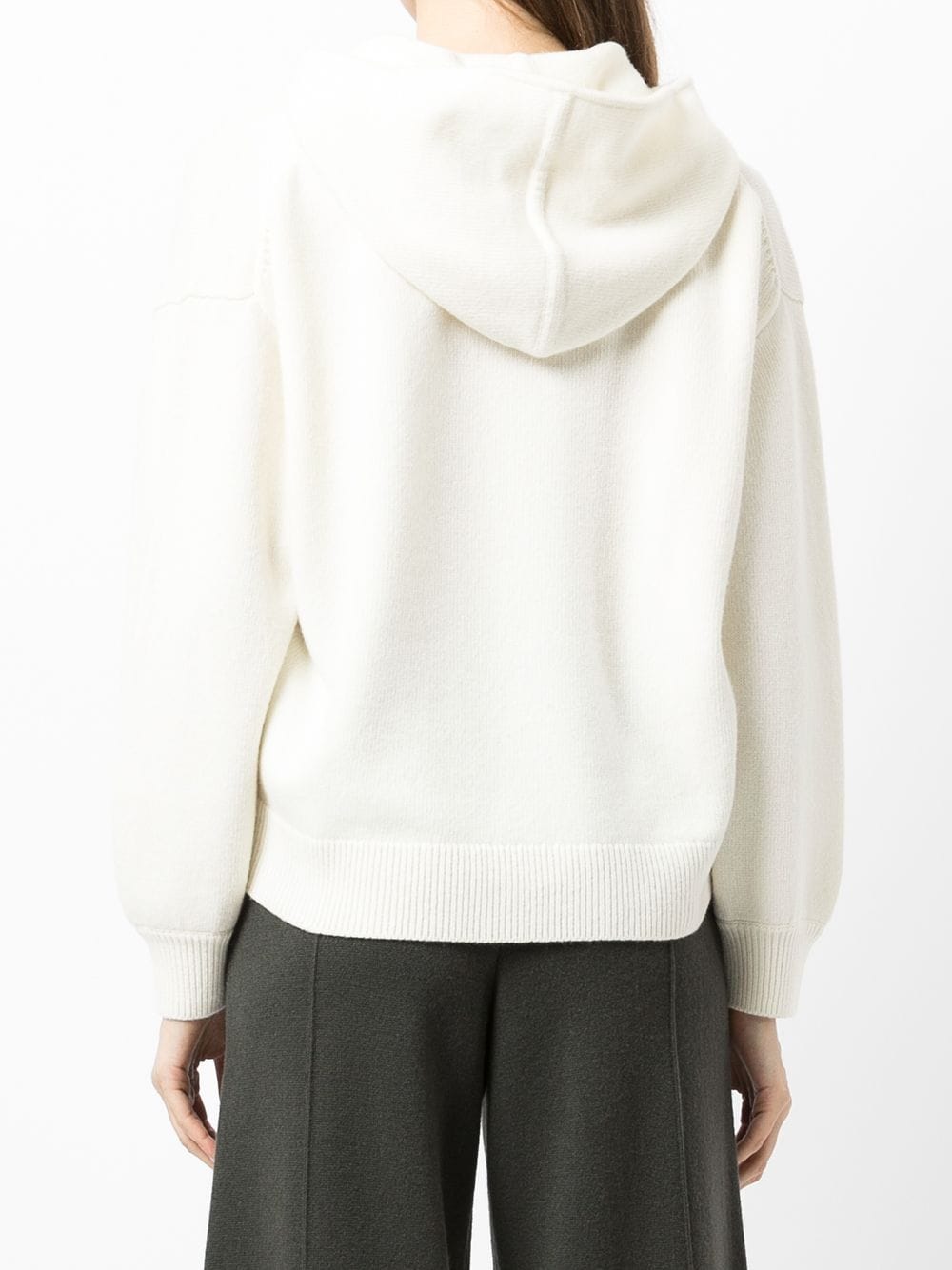 Shop Pringle Of Scotland Wool-cashmere Hooded Jumper In White