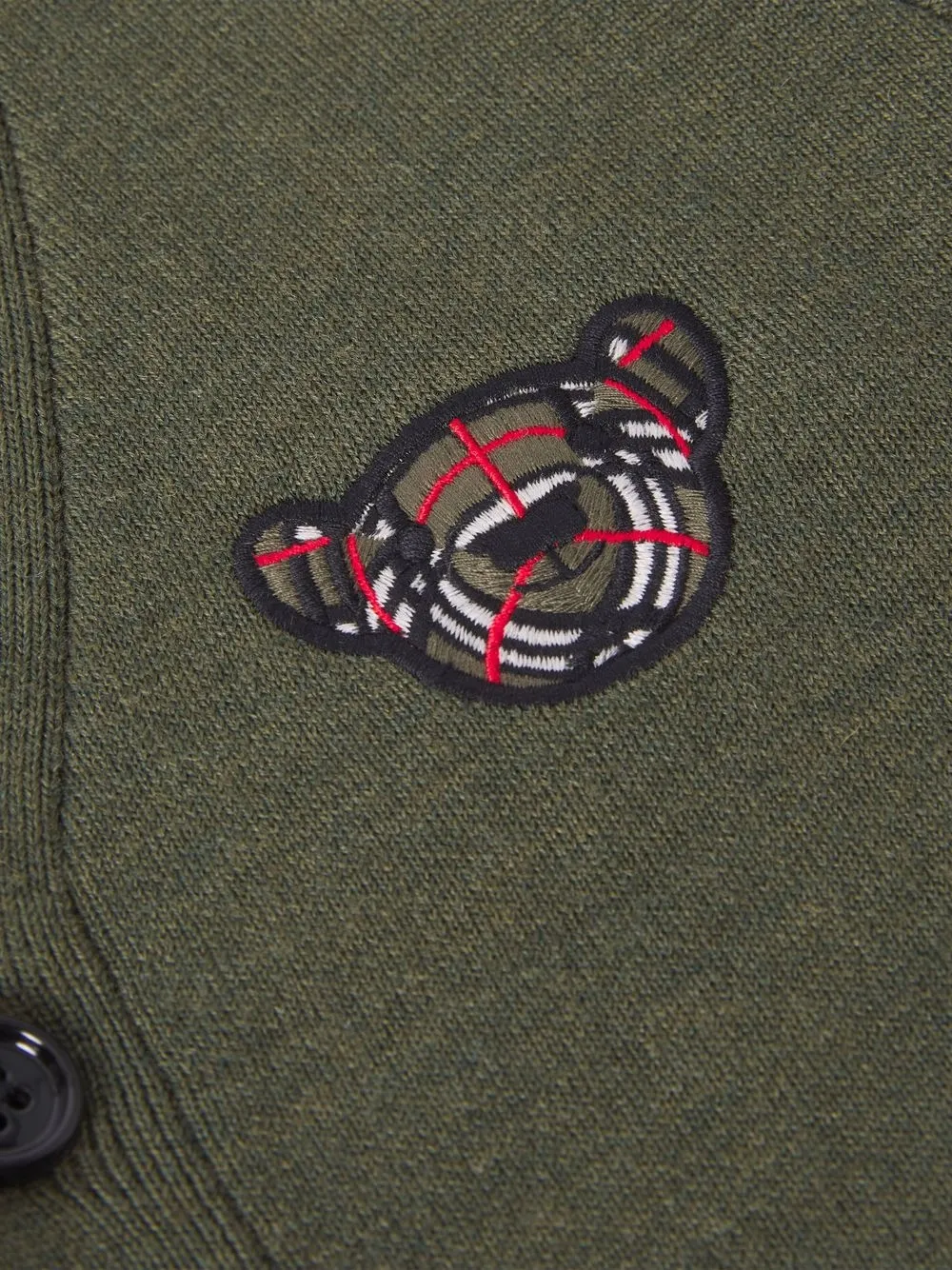 Burberry Embroidered-design Button-fastening Cardigan In Green