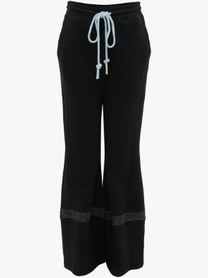 black flared track pants