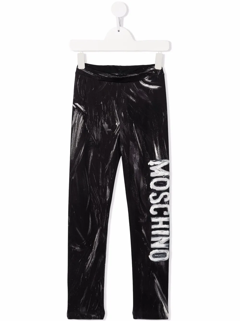 

Moschino Kids painted logo leggings - Black