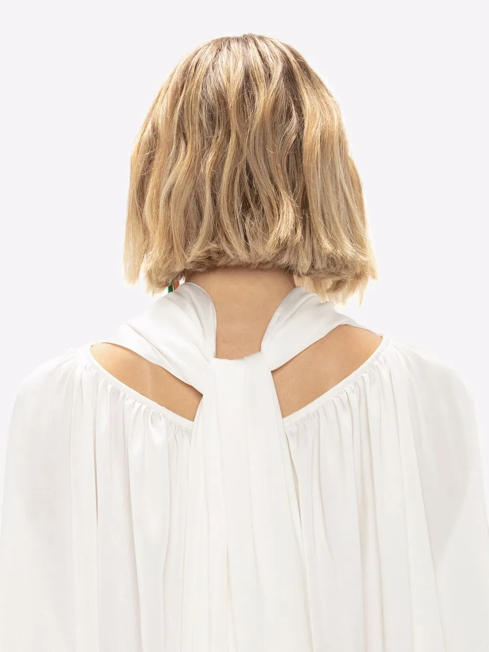 Jw Anderson Gathered Cowl Neck Blouse In 白色