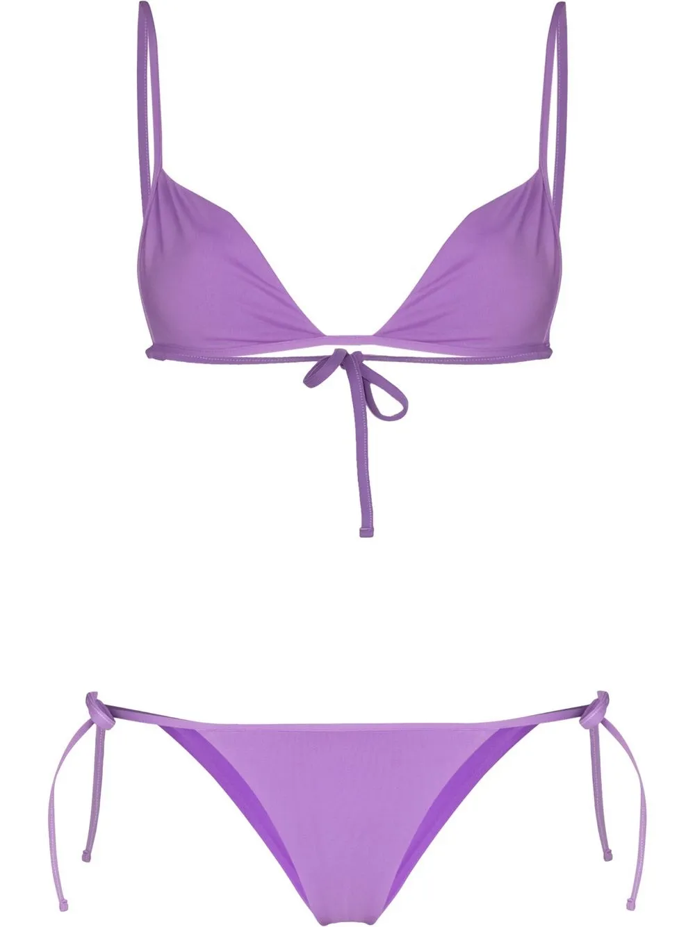 

The Attico triangle tie-fastening bikini - Purple