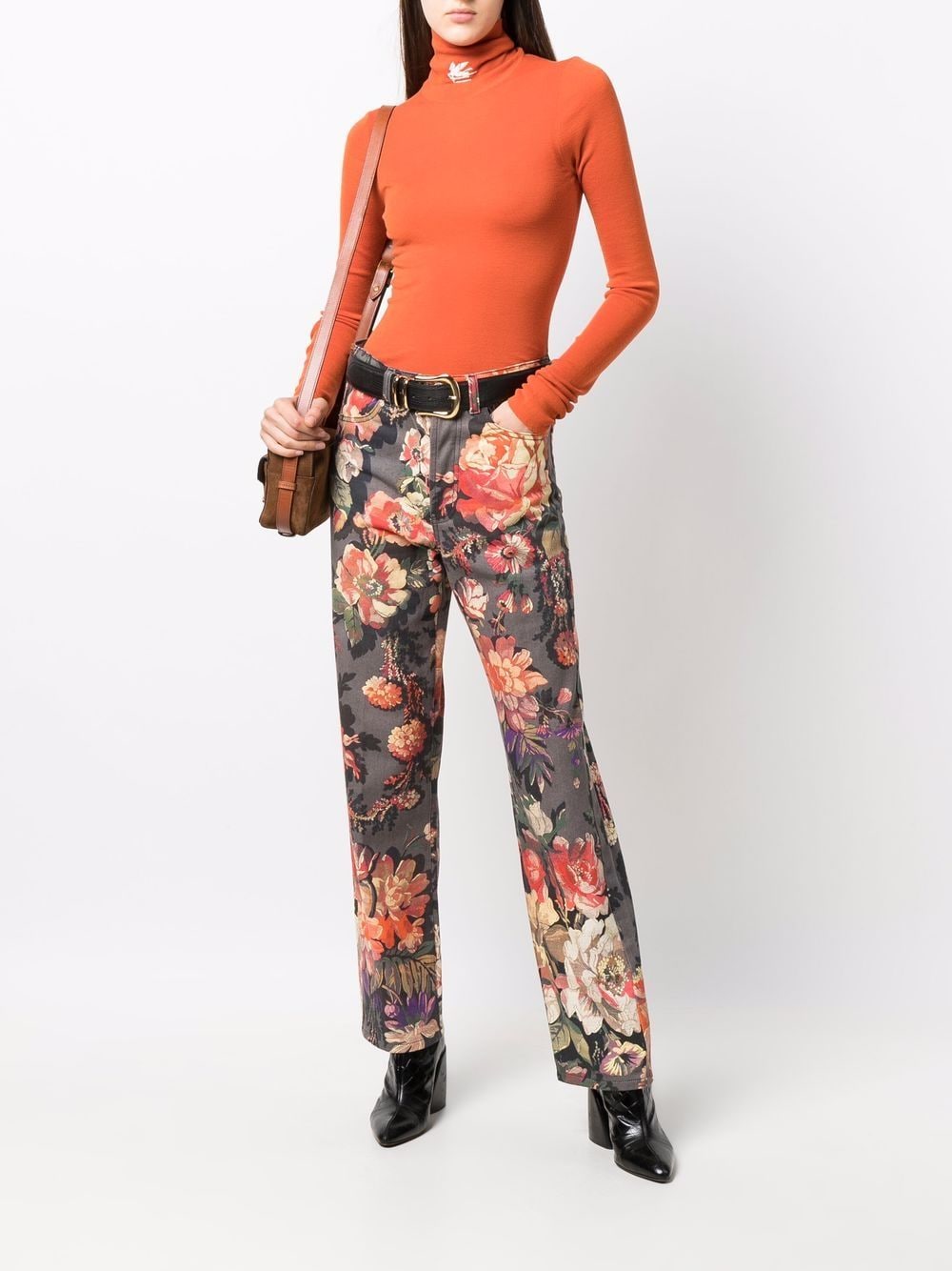 Shop Etro Embroidered-logo Jumper In Orange