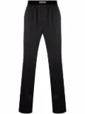 TOM FORD logo-waistband silk pajama trousers - Black