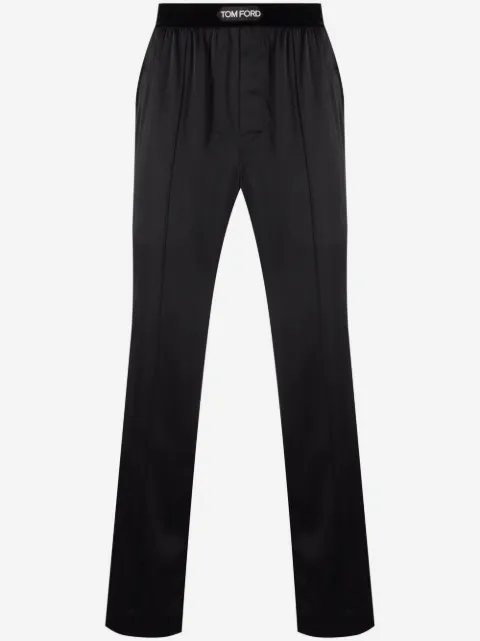 TOM FORD logo-waistband silk pajama trousers
