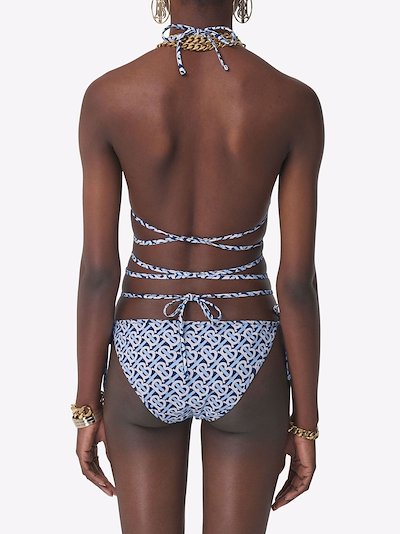 Burberry monogram-print bikini blue | MODES