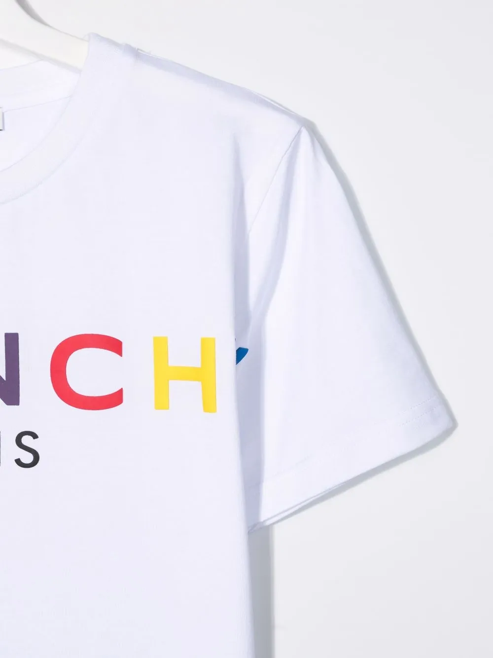 Givenchy White Cotton T-shirt With Multicolor Logo Print In White