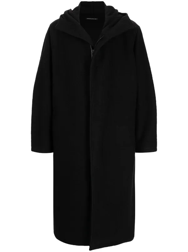 YOHJI YAMAMOTO HOODED FASTENER COAT-