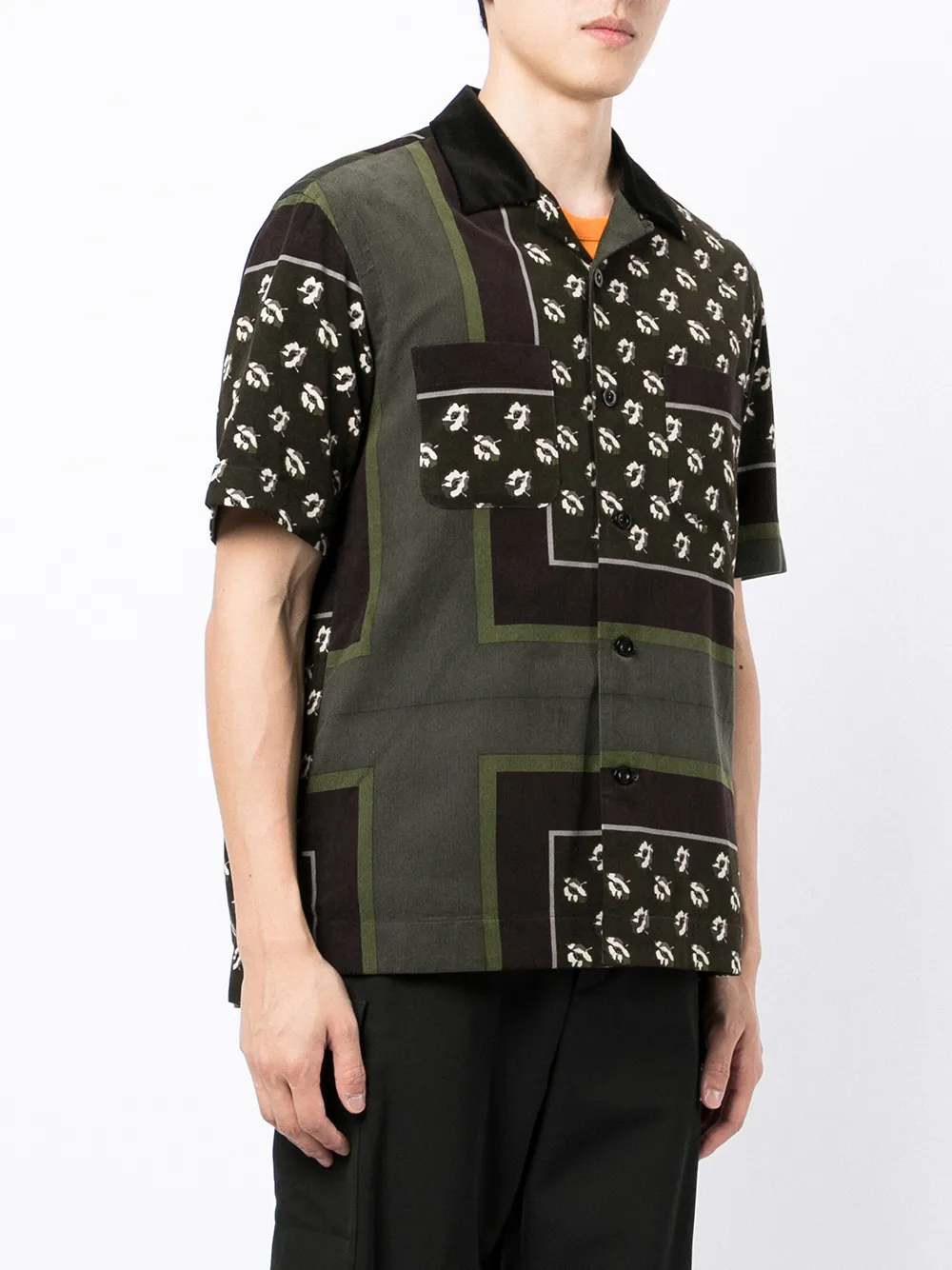 фото Sacai рубашка с короткими рукавами и графичным принтом