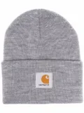 Carhartt WIP logo patch knitted beanie - Grey
