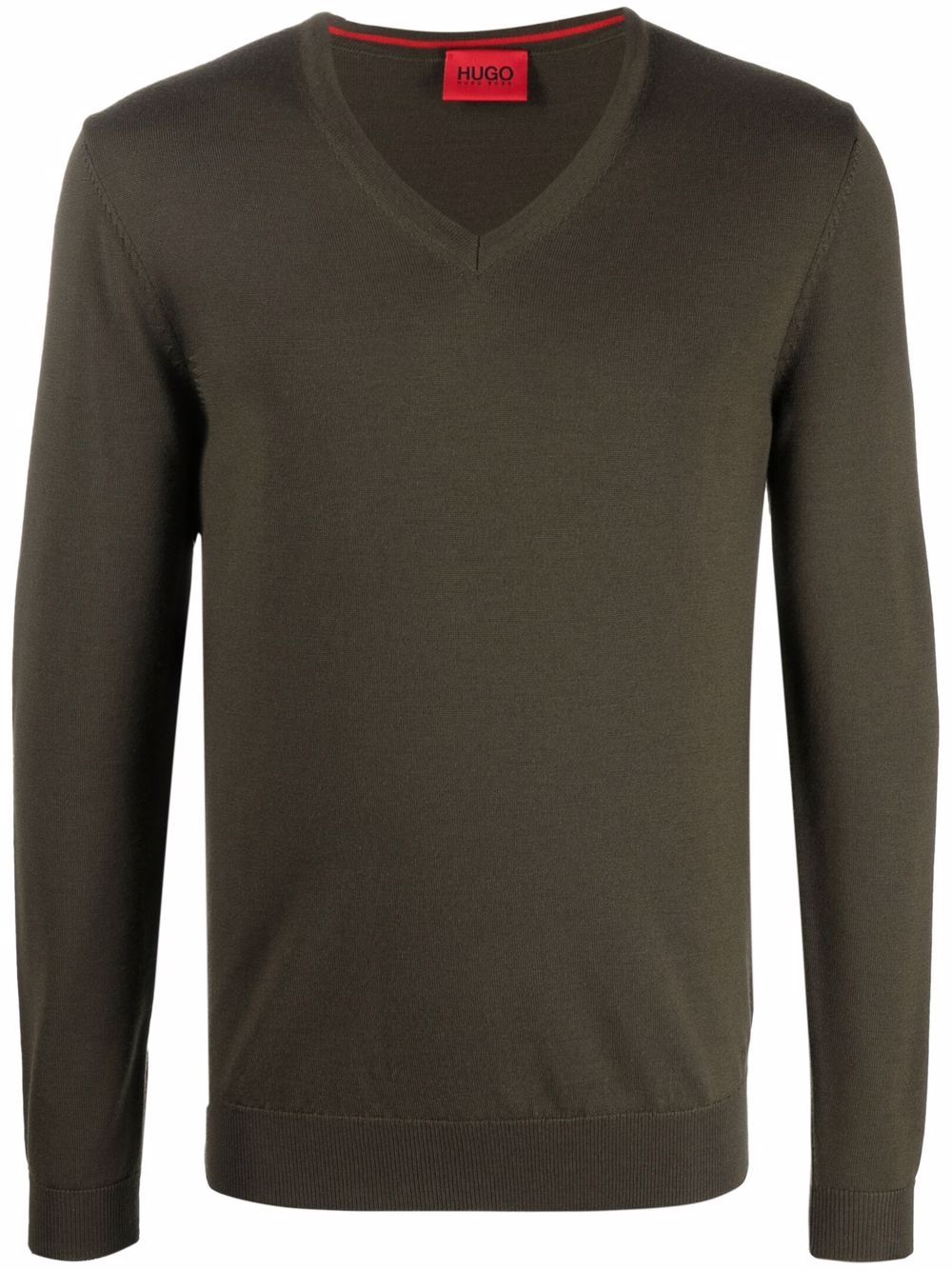 hugo boss green v neck jumper