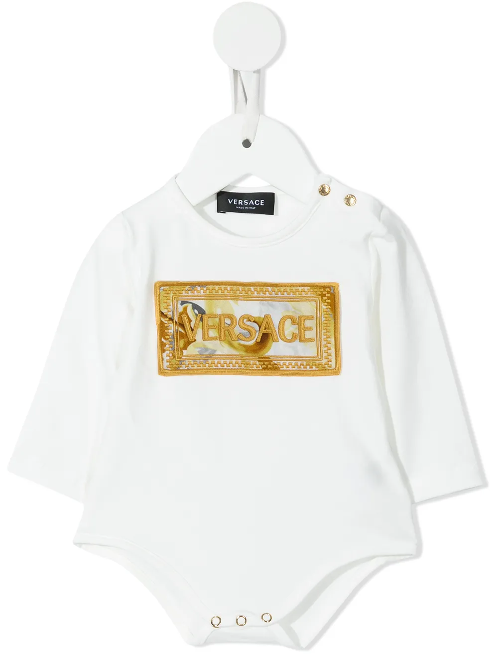 

Versace Kids embroidered-logo babygrow - White