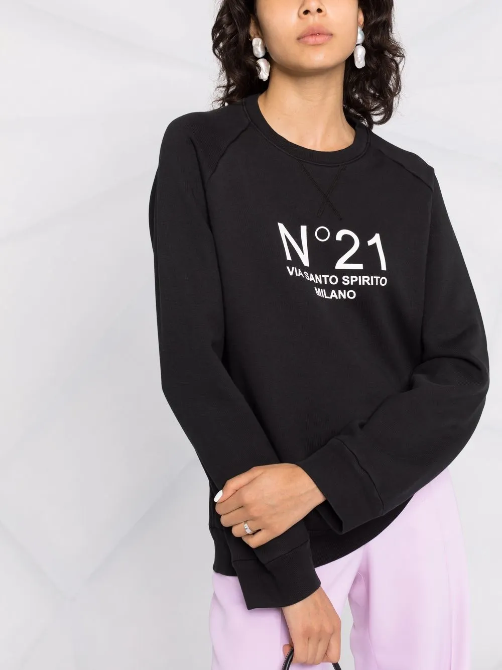  Nº21 Sweatshirt Mit Logo   Schwarz 