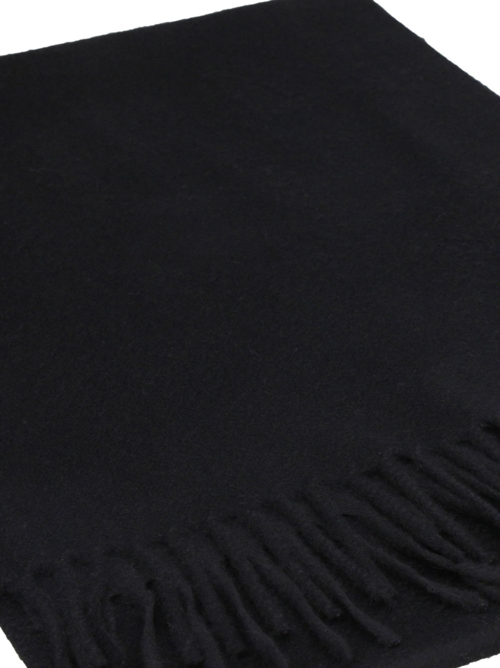 Saint Laurent logo-patch cashmere scarf - Black