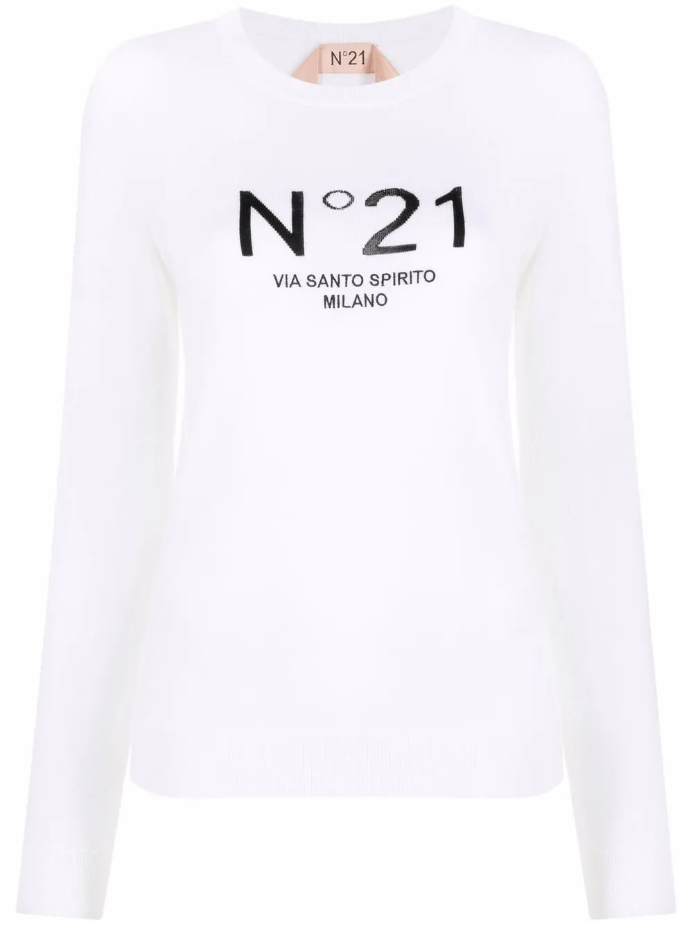 Nº21 virgin wool logo jumper | Neutrals | Image 1