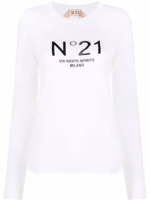 Nº21 virgin wool logo jumper
