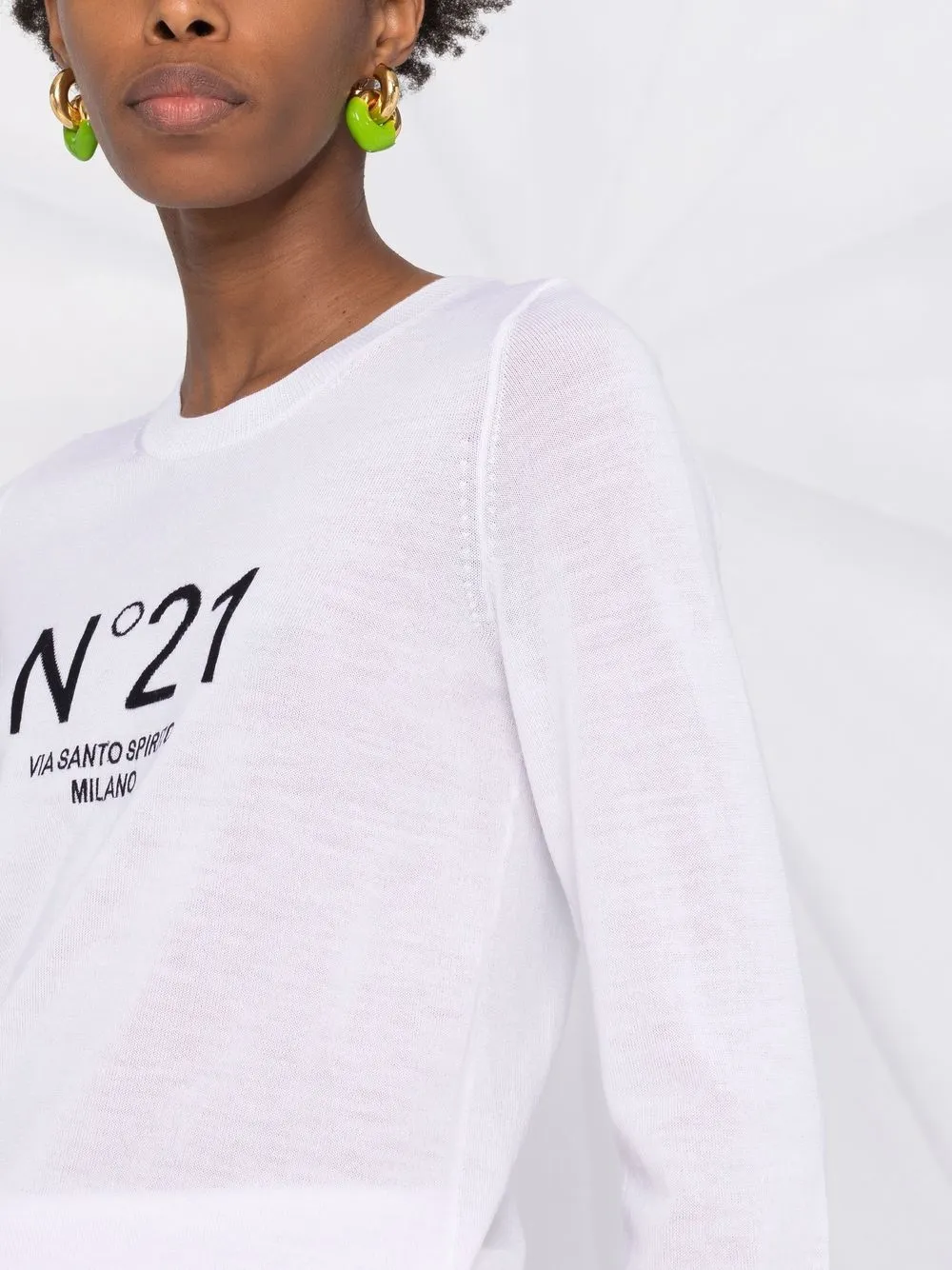N°21 Virgin Wool Logo Jumper In 中性色