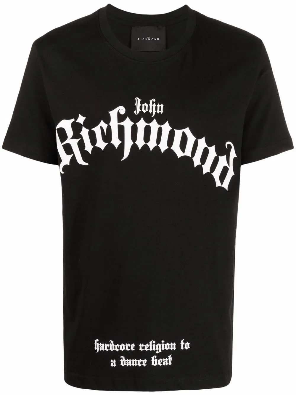 

John Richmond playera con logo estampado - Negro