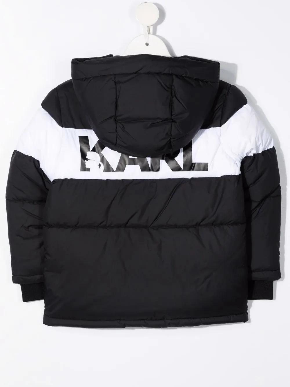 Shop Karl Lagerfeld Logo-print Padded Coat In Black