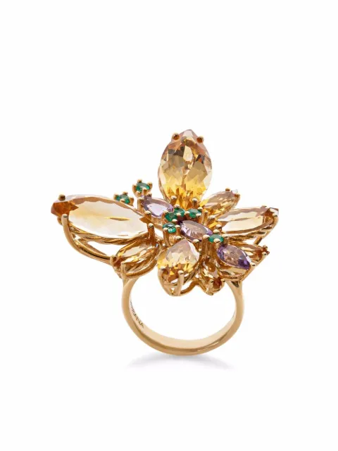 Dolce & Gabbana 18K yellow gold Butterfly citrine ring