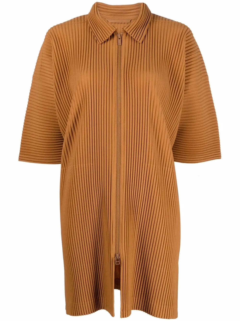 фото Pleats please issey miyake рубашка на молнии с плиссировкой