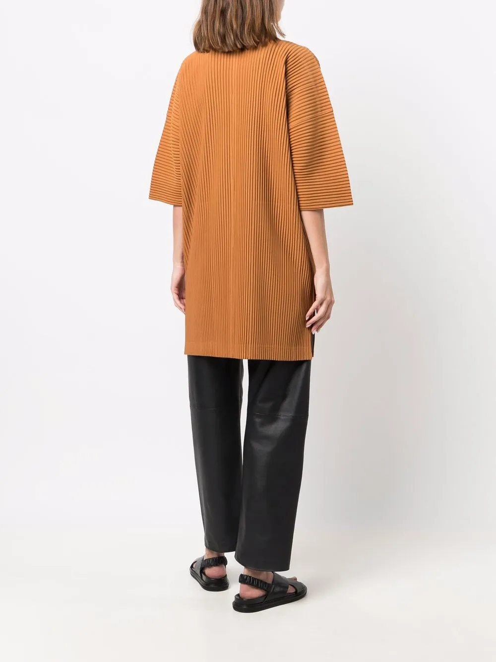 фото Pleats please issey miyake рубашка на молнии с плиссировкой