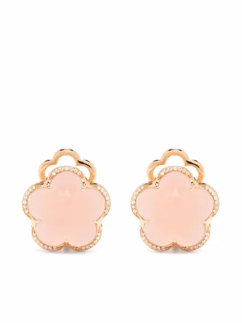 Pasquale Bruni 18kt rose gold Bon Ton rose quartz and diamond earrings