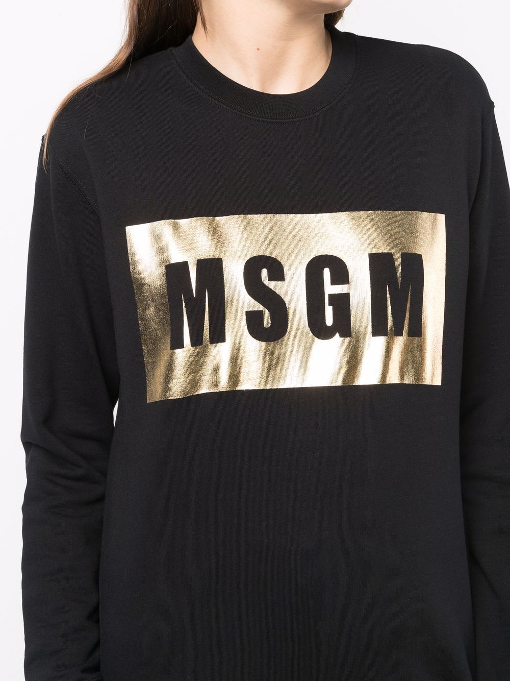 фото Msgm толстовка с логотипом и эффектом металлик