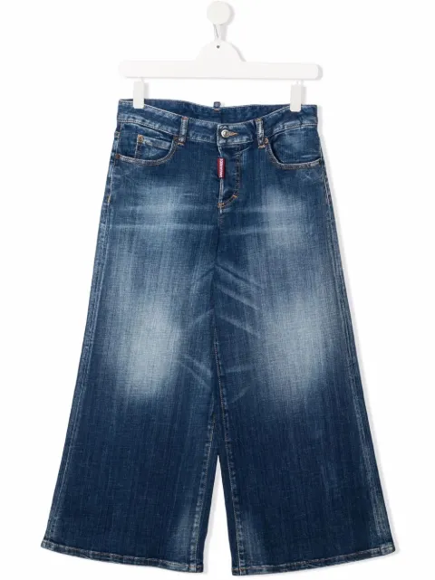 Dsquared2 Kids جينز هاي ويست بقصة واسعة