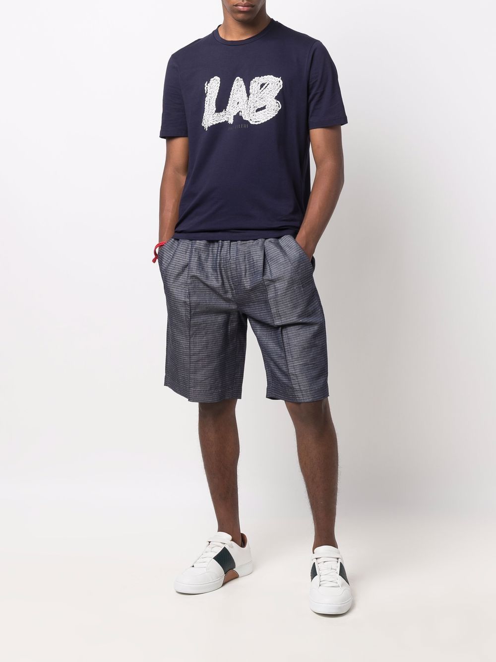 Emporio Armani Bermuda shorts met elastische taille - Blauw