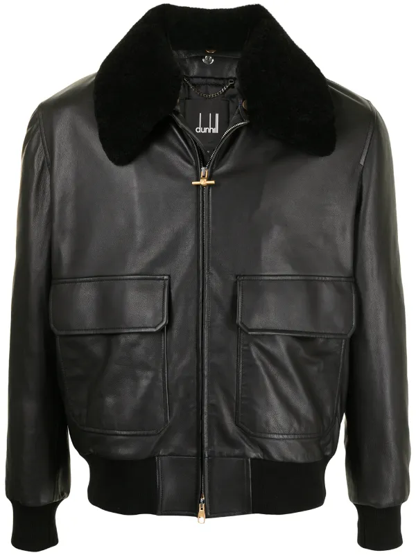 ami shearling leather jacket