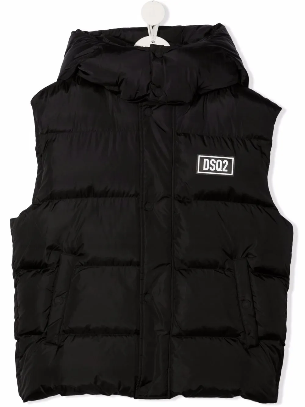фото Dsquared2 kids дутый жилет с нашивкой-логотипом