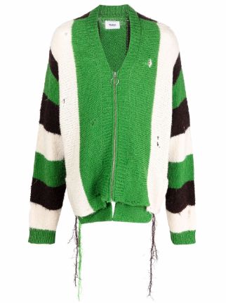 Doublet Layered stripe-sleeve Cardigan - Farfetch