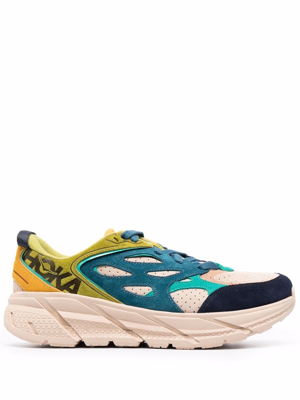 Shop Hoka One One clifton suede-panel trainers with Express Delivery ...