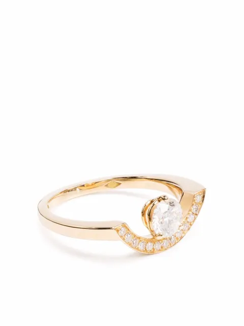 Loyal.e Paris anillo Intrépide en oro amarillo reciclado de 18kt con diamante en pavé