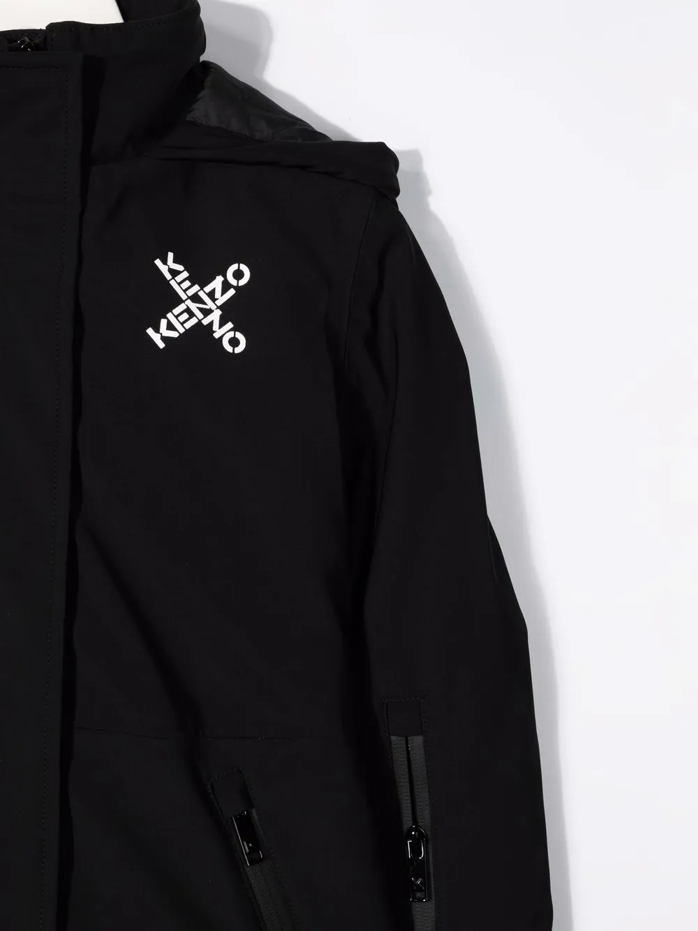 фото Kenzo kids пальто с капюшоном и логотипом