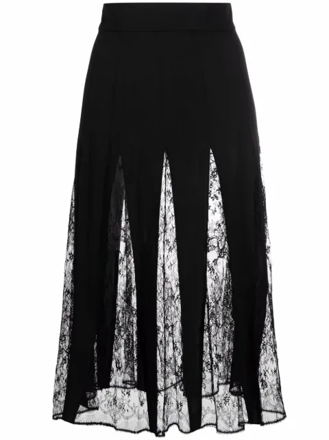 Dolce & Gabbana Saia midi com recorte de renda
