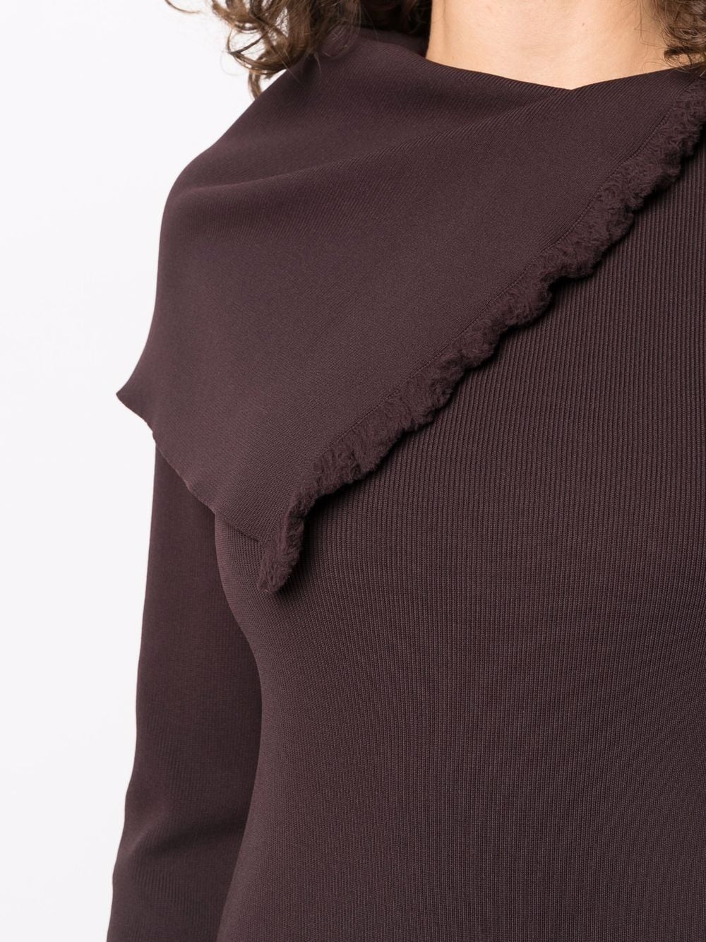 Shop Jil Sander Asymmetric Collar Maxi Dress In Braun
