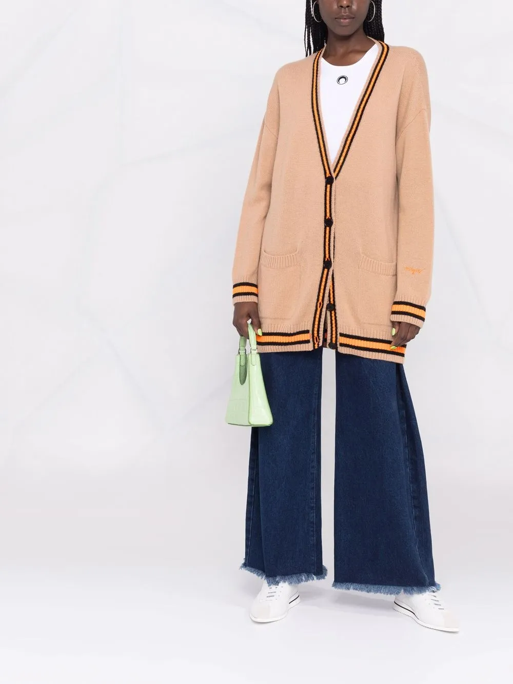 MSGM stripe-trim Cardigan - Farfetch