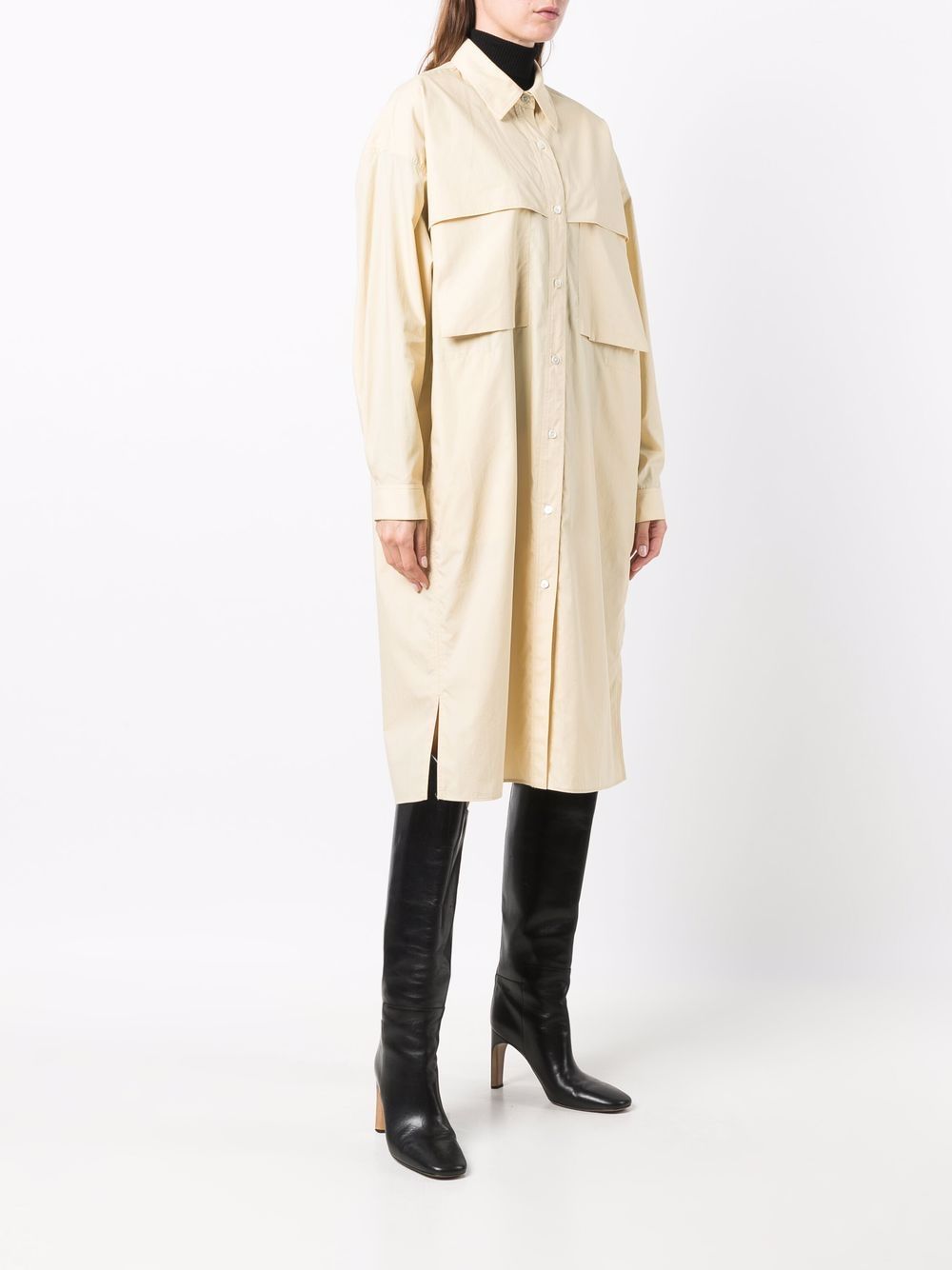 LEMAIRE long-sleeve Cotton Shirtdress - Farfetch