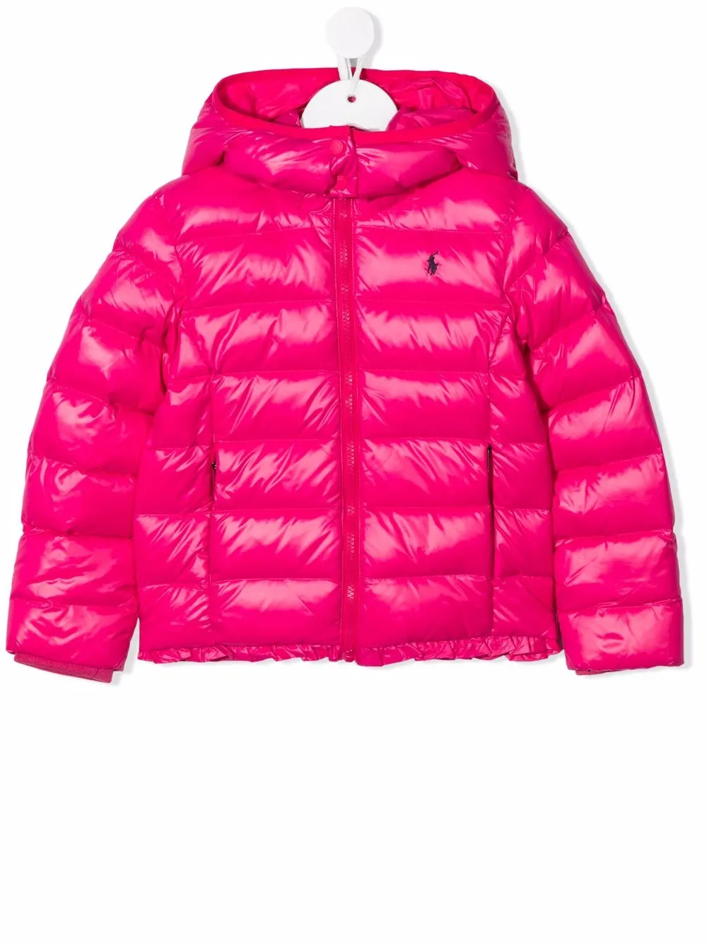 

Ralph Lauren Kids embroidered-logo hooded puffer - Pink