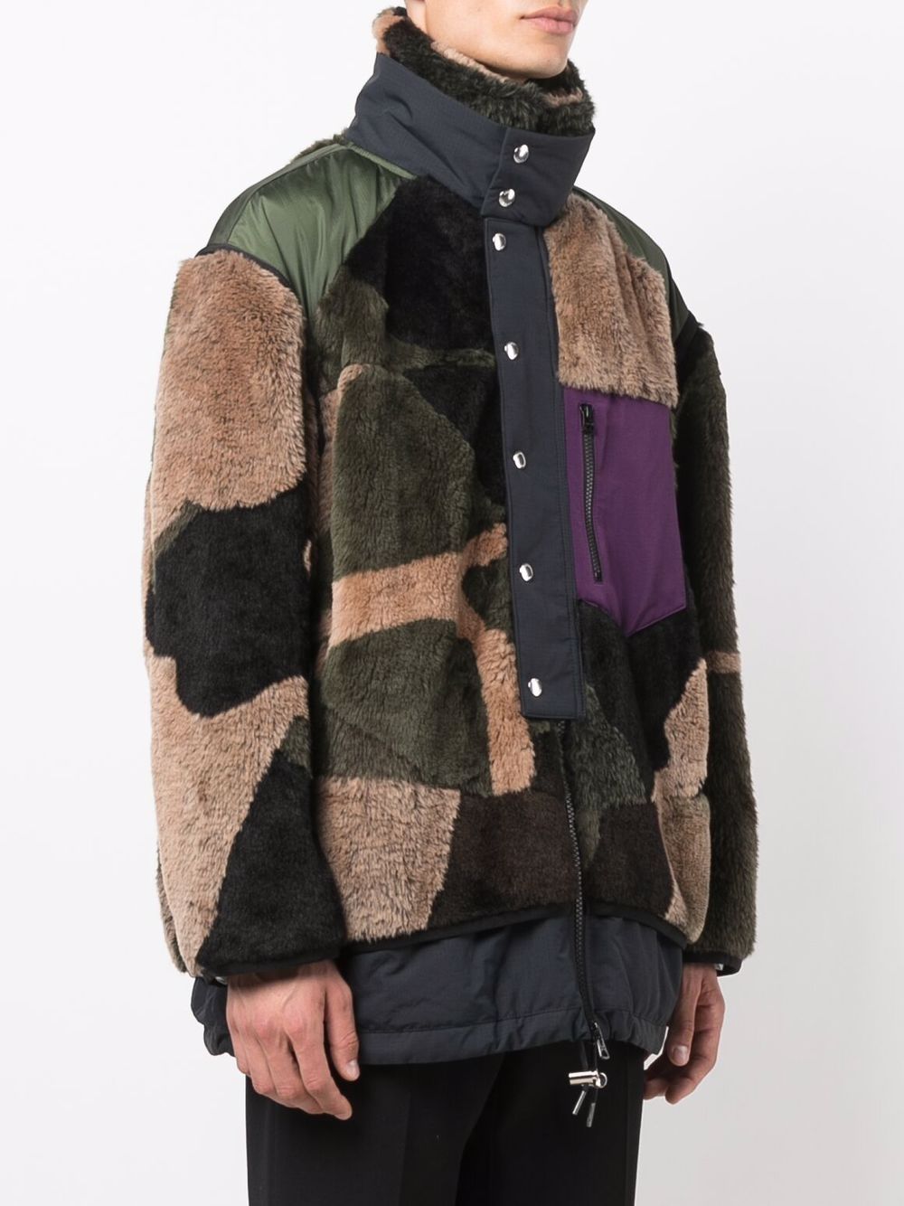 X Kaws Reversible Faux Fur Nylon Blouson In Grün