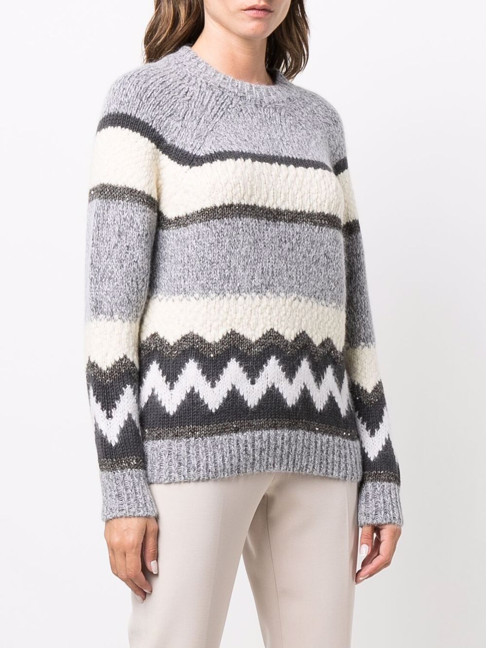 фото Peserico stripe patterned jumper