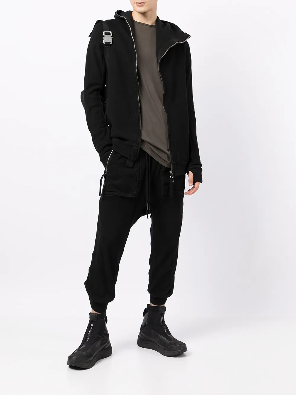 Boris Bidjan Saberi Hoodie met rits - Zwart