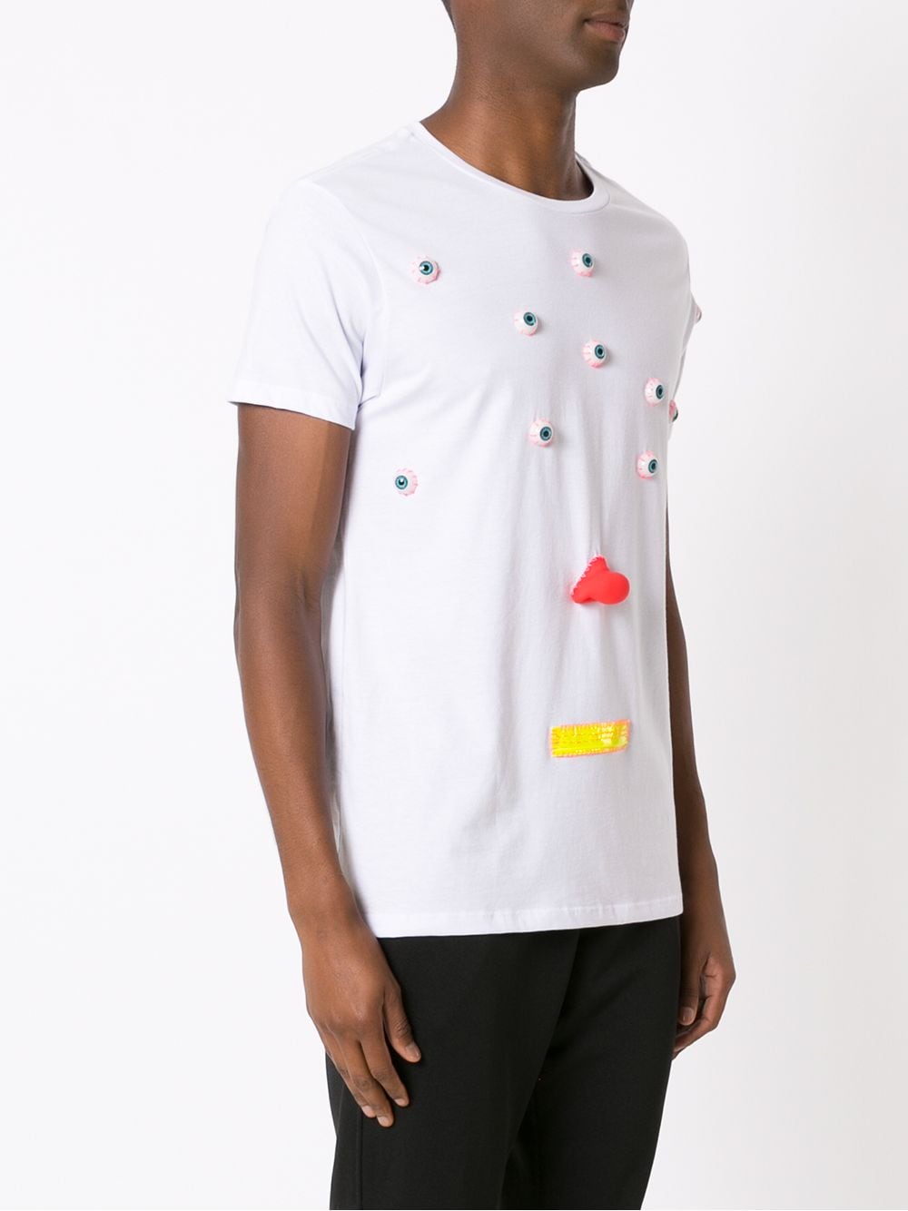 Shop Amir Slama Appliqué-detail Cotton T-shirt In Weiss