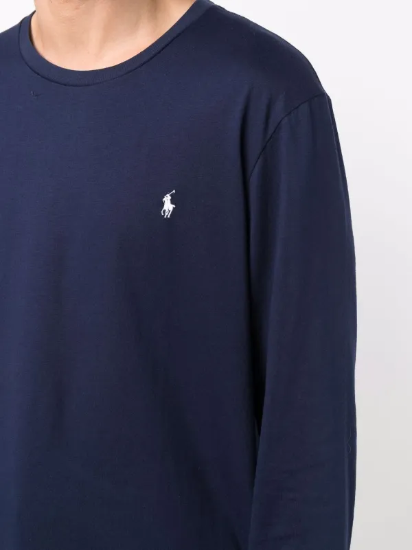 Navy logo clearance sweatshirt