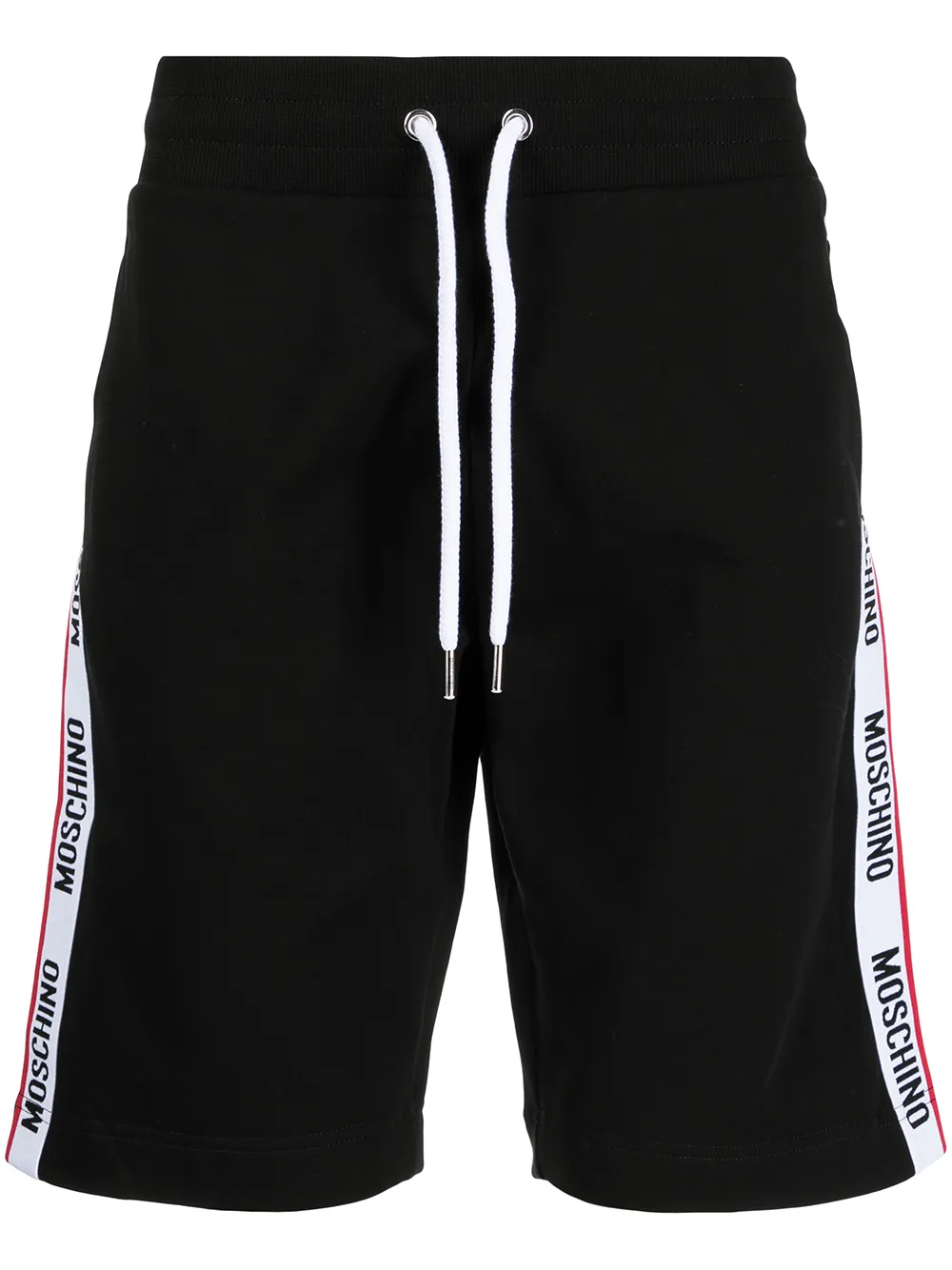 

Moschino shorts deportivos con franjas del logo - Negro