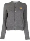 Comme Des Garçons Play embroidered heart wool-knit cardigan - Grey