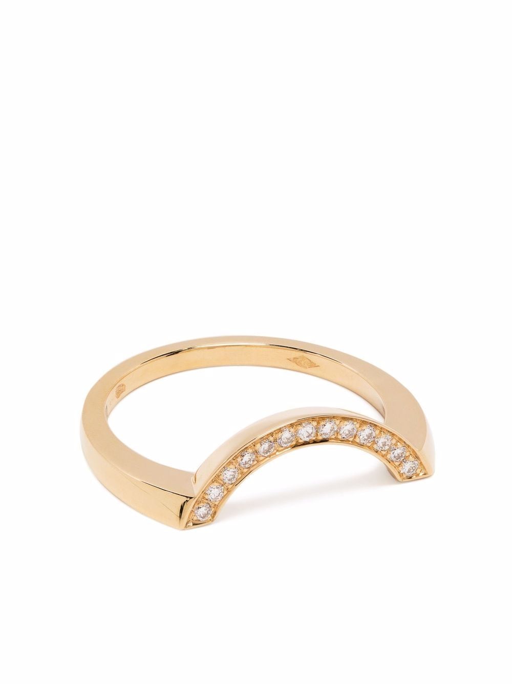 18kt recycled yellow gold Intrépide diamond pavé ring