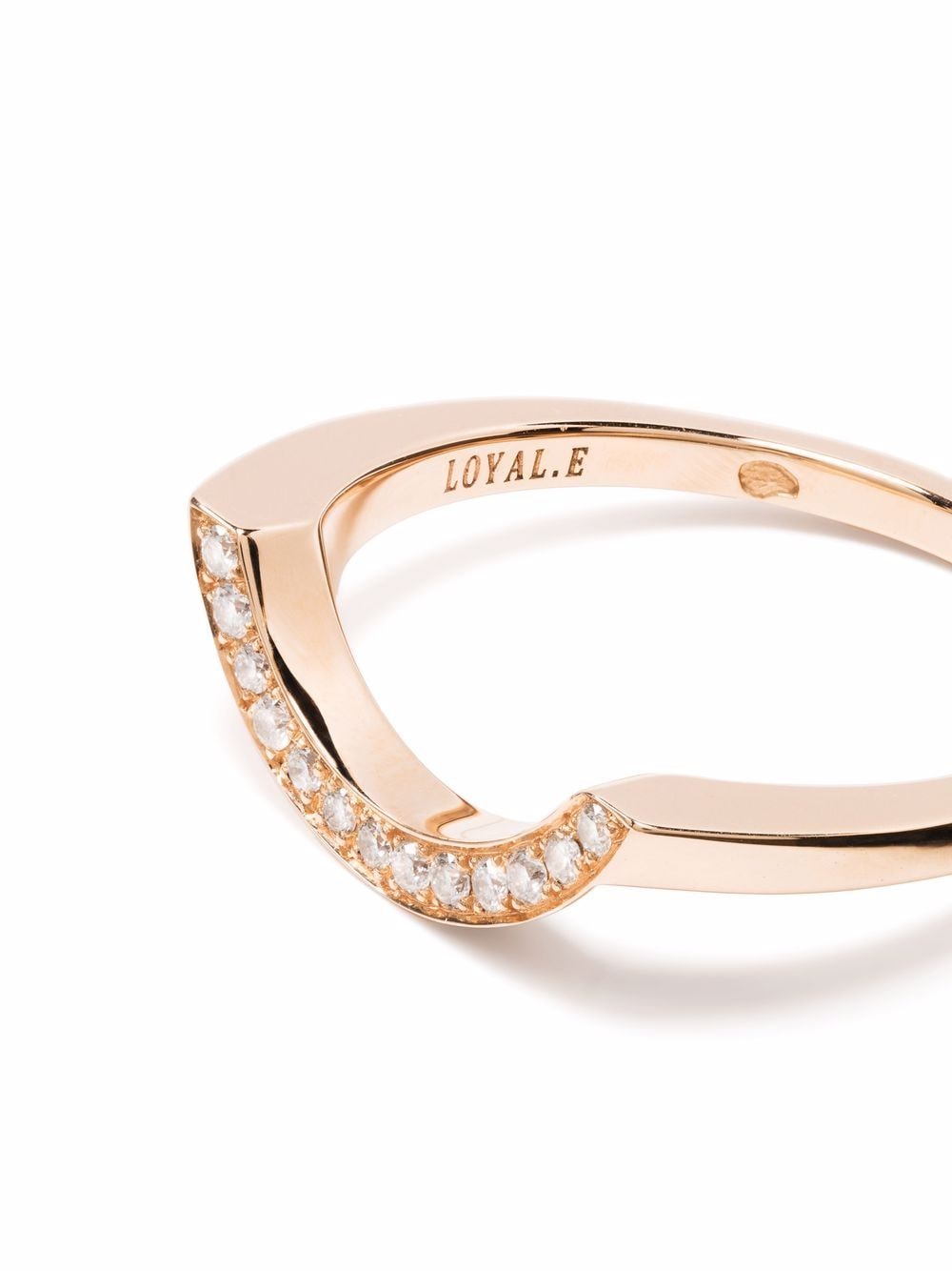 Shop Loyal.e Paris 18kt Recycled Rose Gold Intrépide Diamond Pavé Ring In Pink